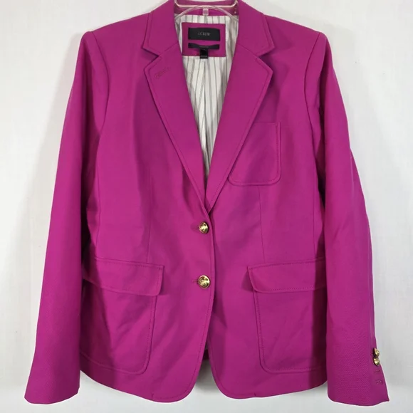 J. Crew Rhodes Blazer in Italian Wool Pink Gold Button Size 14 - Picture 2 of 12